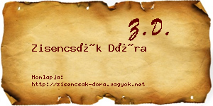 Zisencsák Dóra névjegykártya